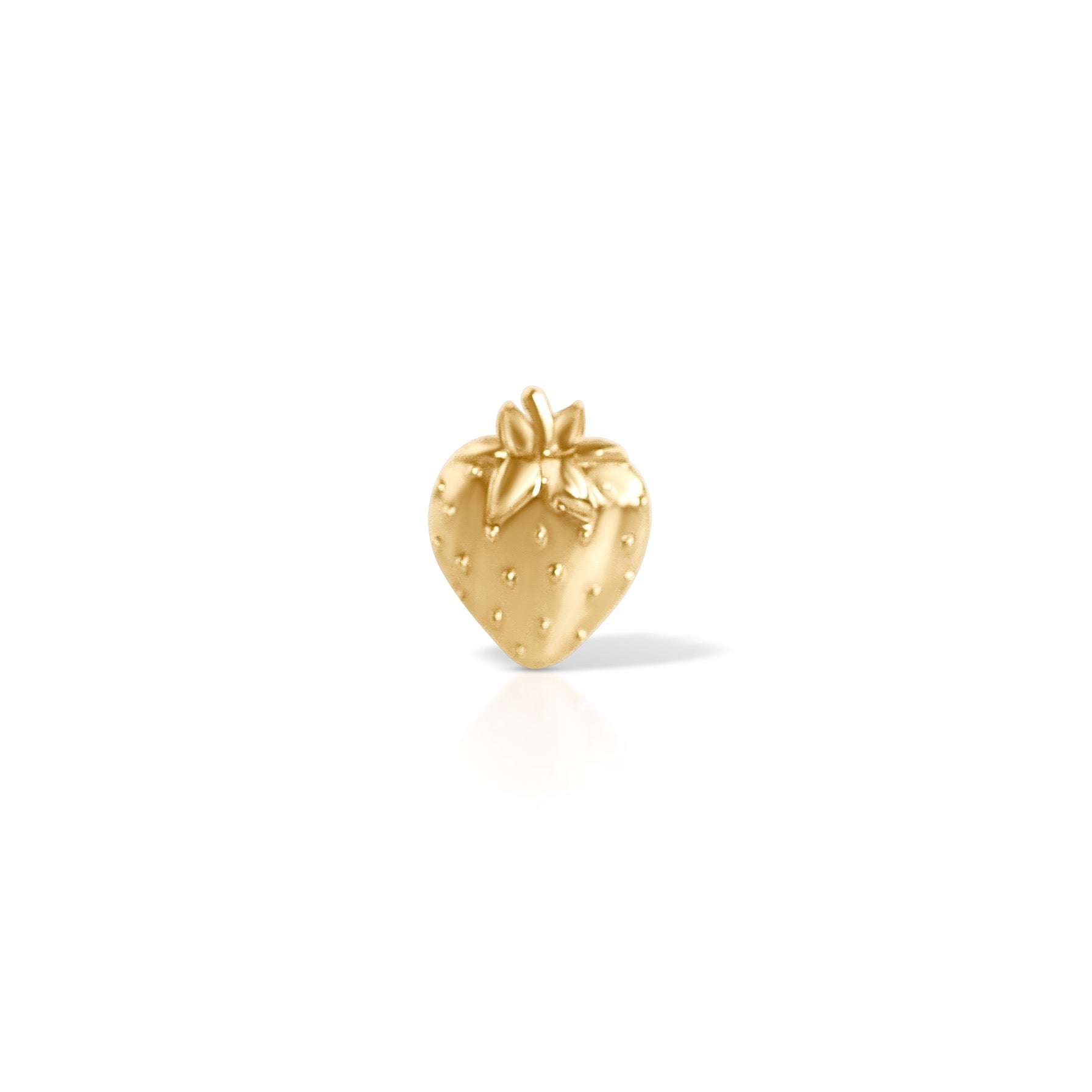 14K Yellow Gold Strawberry Stud
