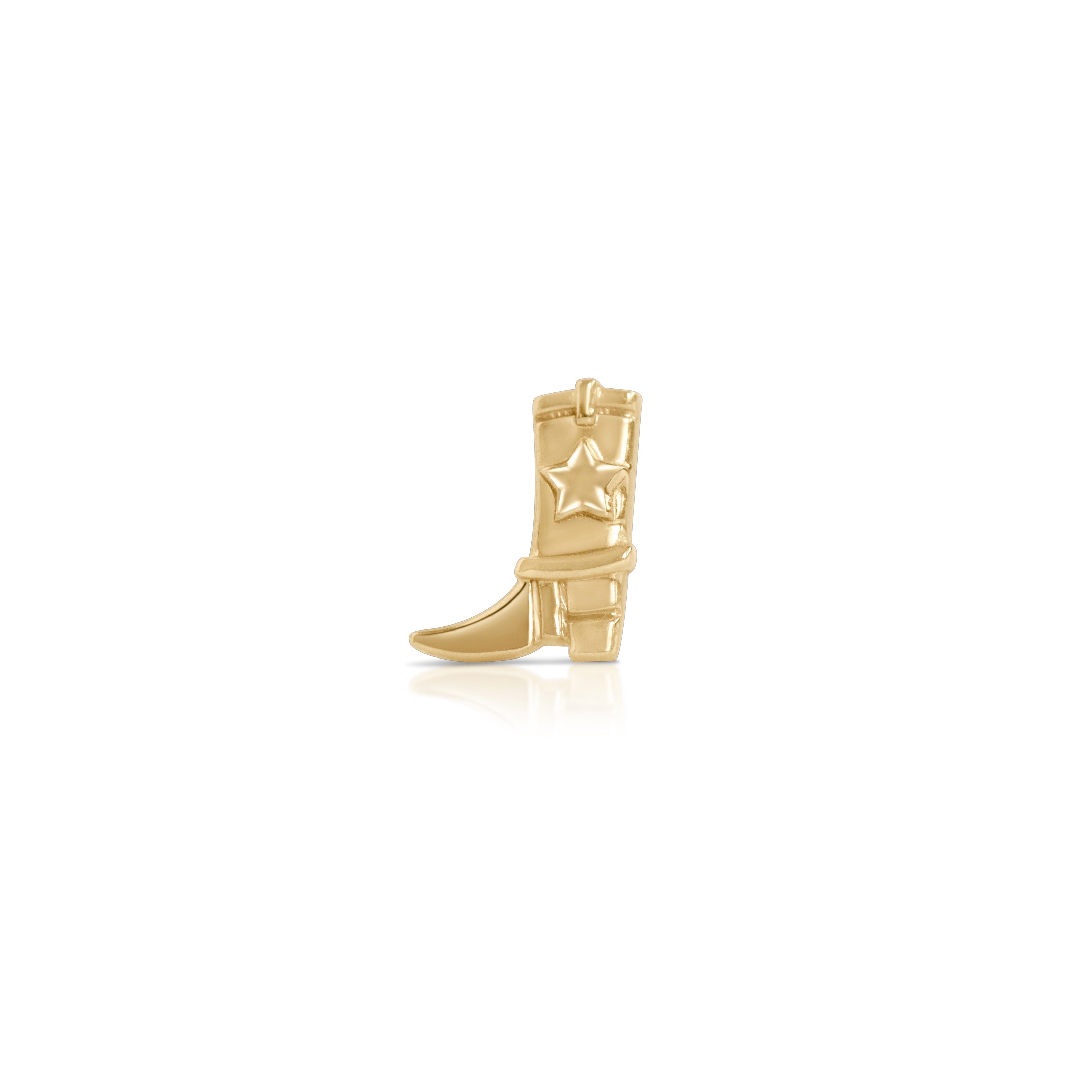 14K Yellow Gold Cowboy Boot Stud