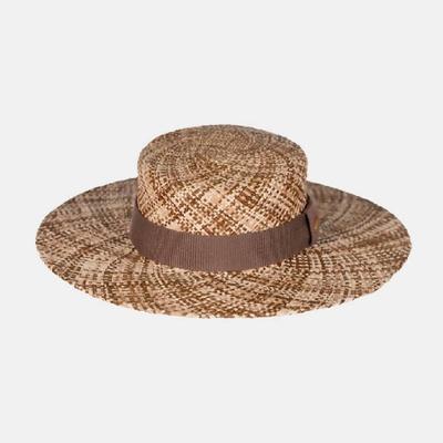 Natural and Neutral Hats Men's Rush Straw Beach Hat with Solid Fabric -  Wholesale Resort Accessories