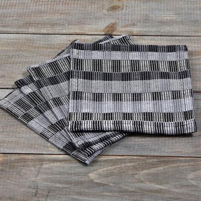 Hand Woven Hache Dish Towels Black White Red Fair Trade Mayamam
