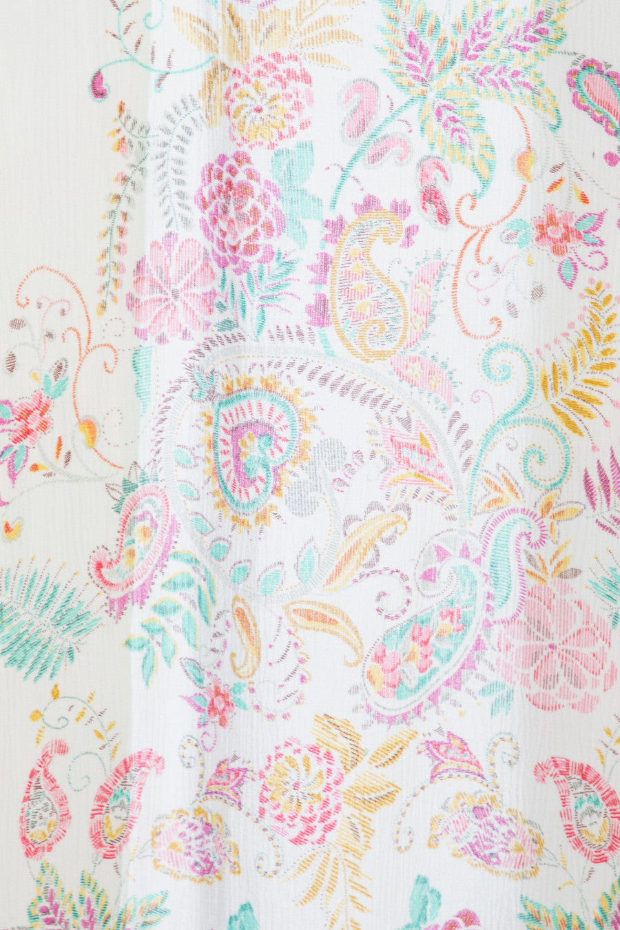 Flowy Paisley Kimono Long - White