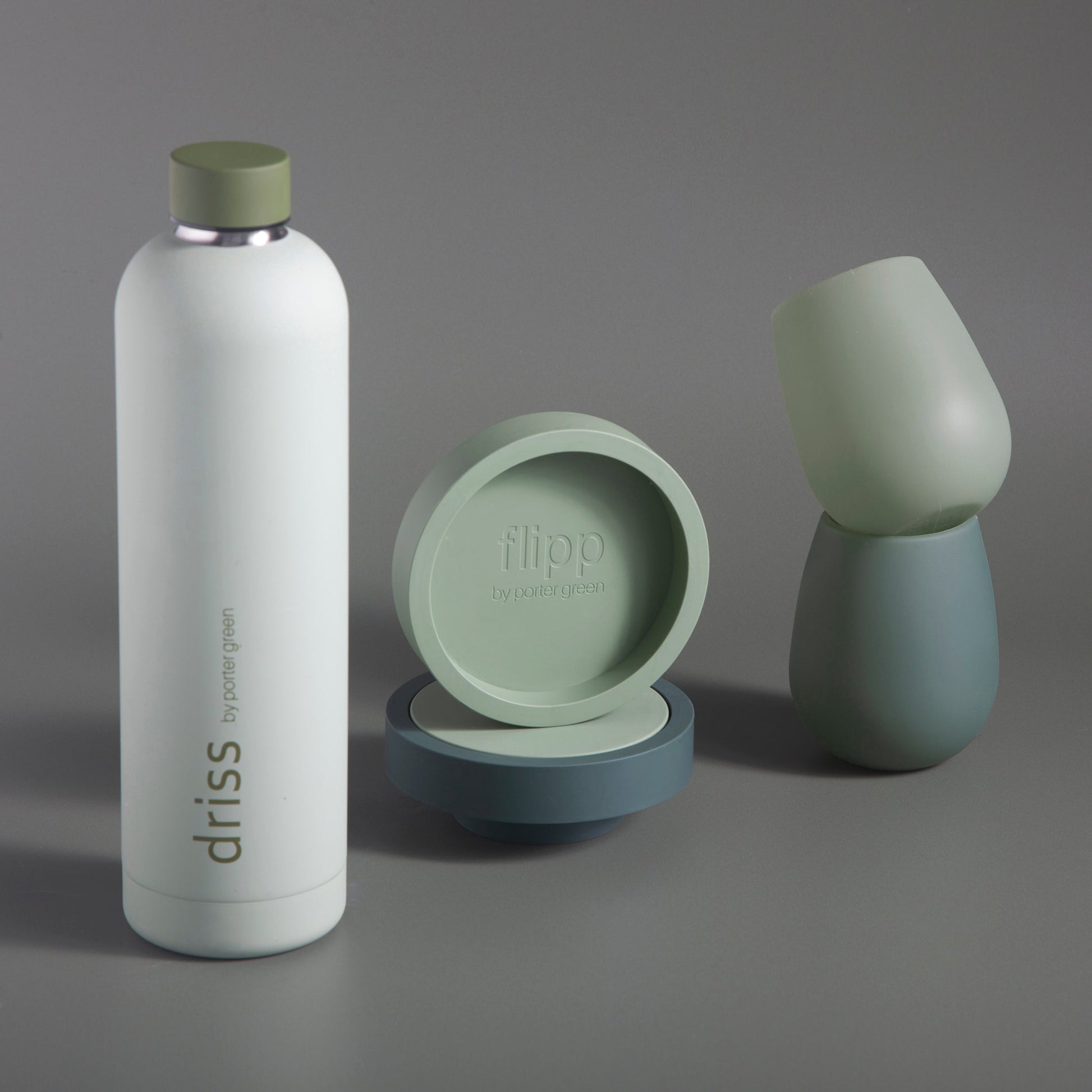 sage + olive | fegg | silicone unbreakable glasses - porter green | style + sustainability