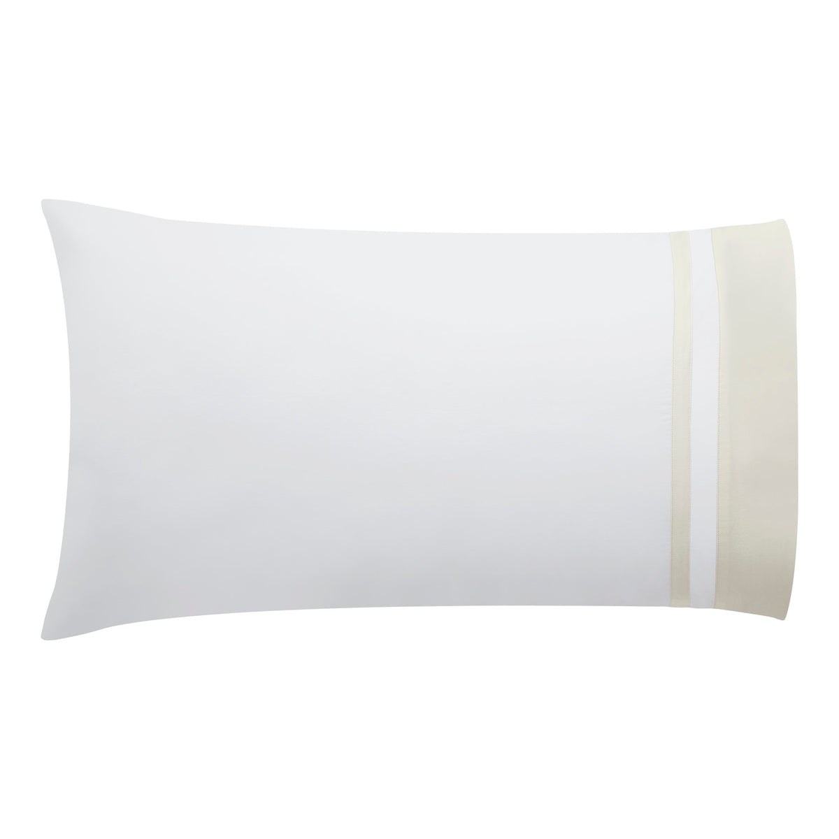 ASP-541-2032_4|Stack of five distinct 100% cotton sateen sheet sets: white with beige, tan, green, blue, and navy borders.