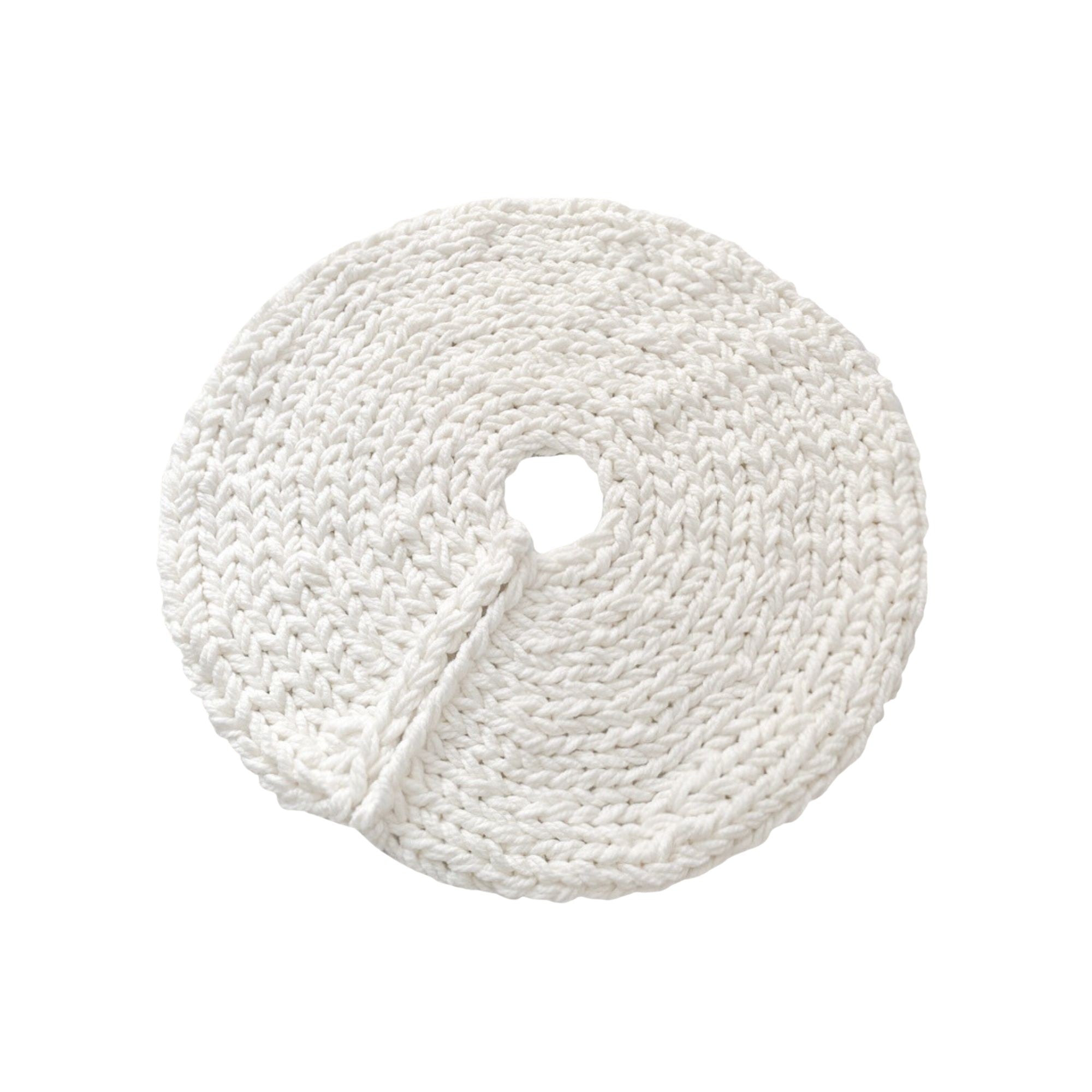 White Chunky-Knitted Christmas Tree Skirt