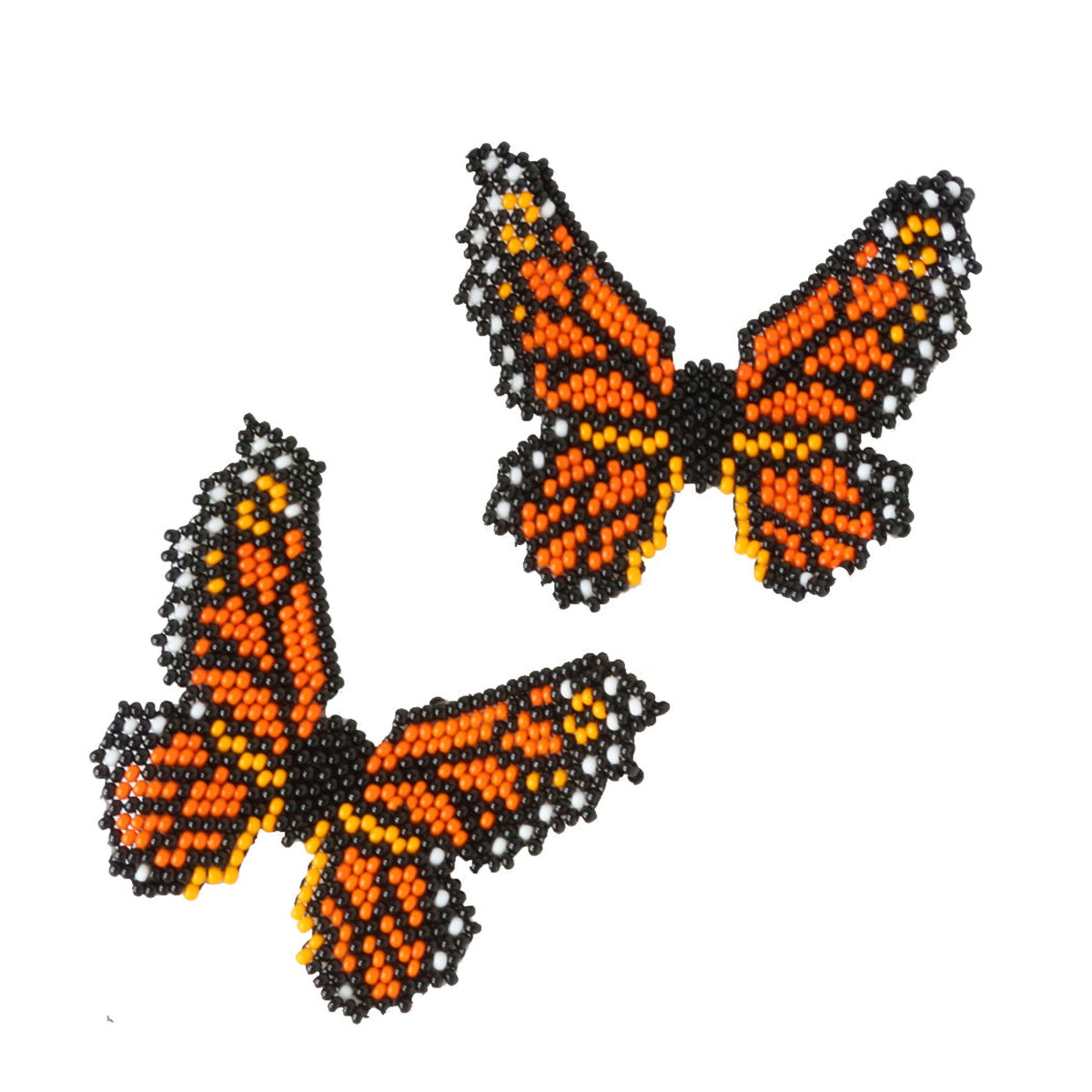 Butterfly Monarch Embera Seed Bead Earrings