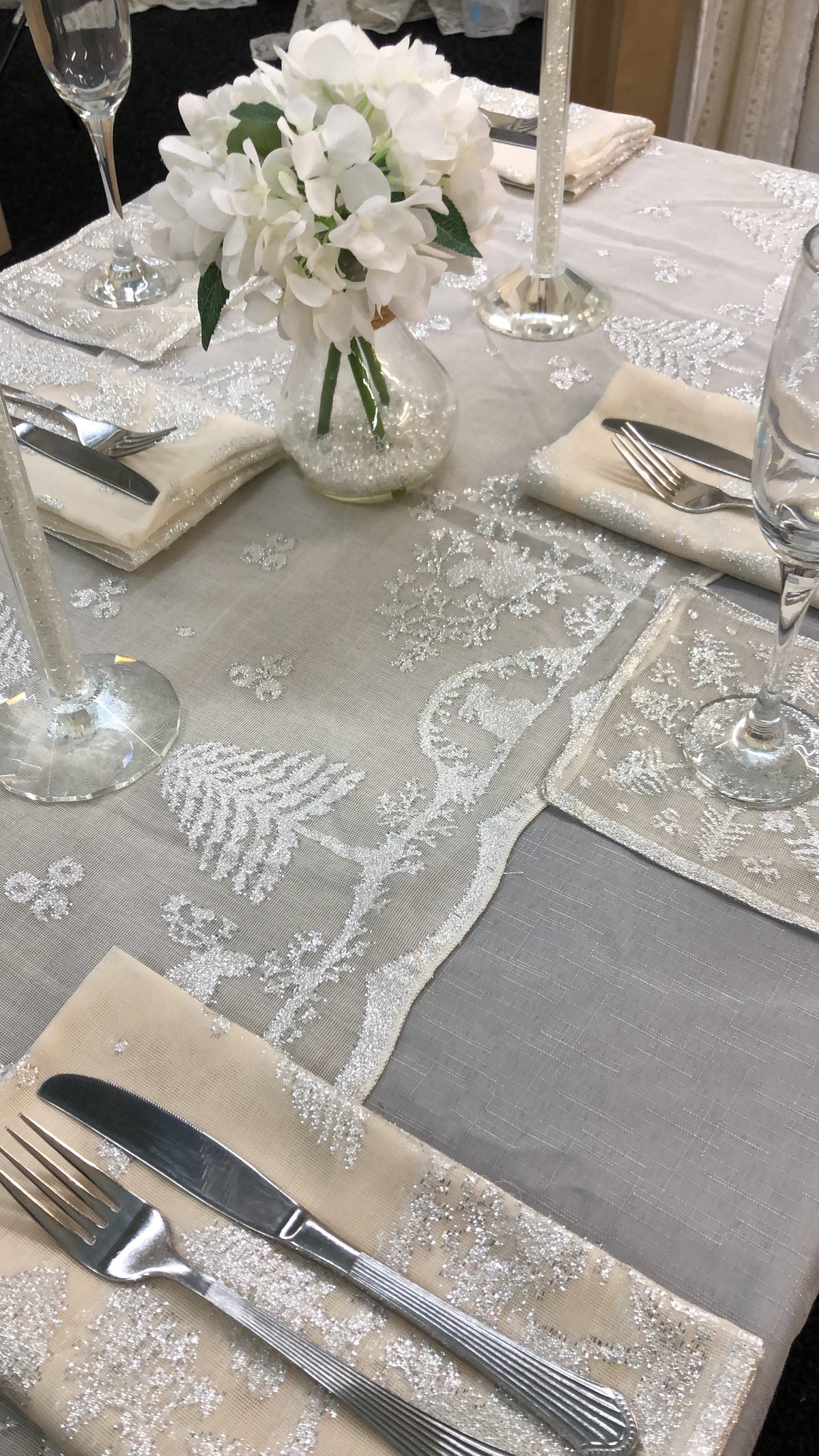 Prince of Scots Scottish Leno Gauze Cocktail Napkins ~ Silver Lurex ~-Home Gifts-810032752361-MadrasSilverNapkin-Prince of Scots