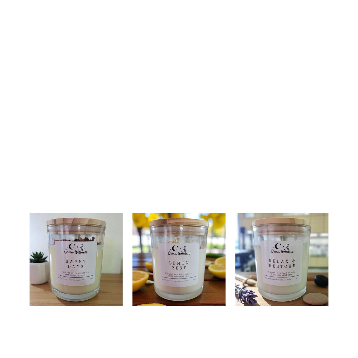 Host Gift Candle Trio by Orion Wellness on a white background