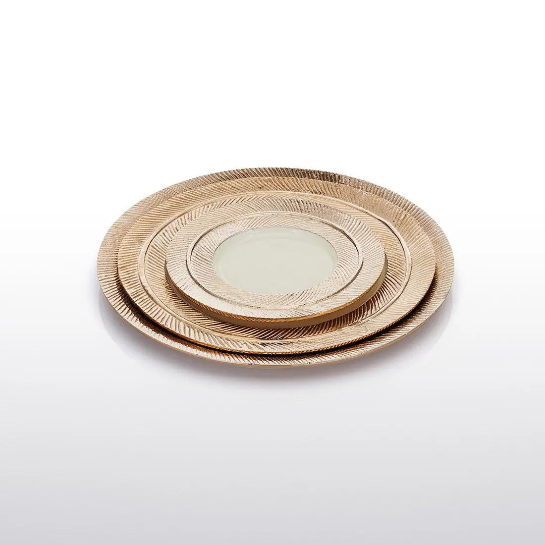 Feather Plates Gold/Oyster - Nima Oberoi Lunares 