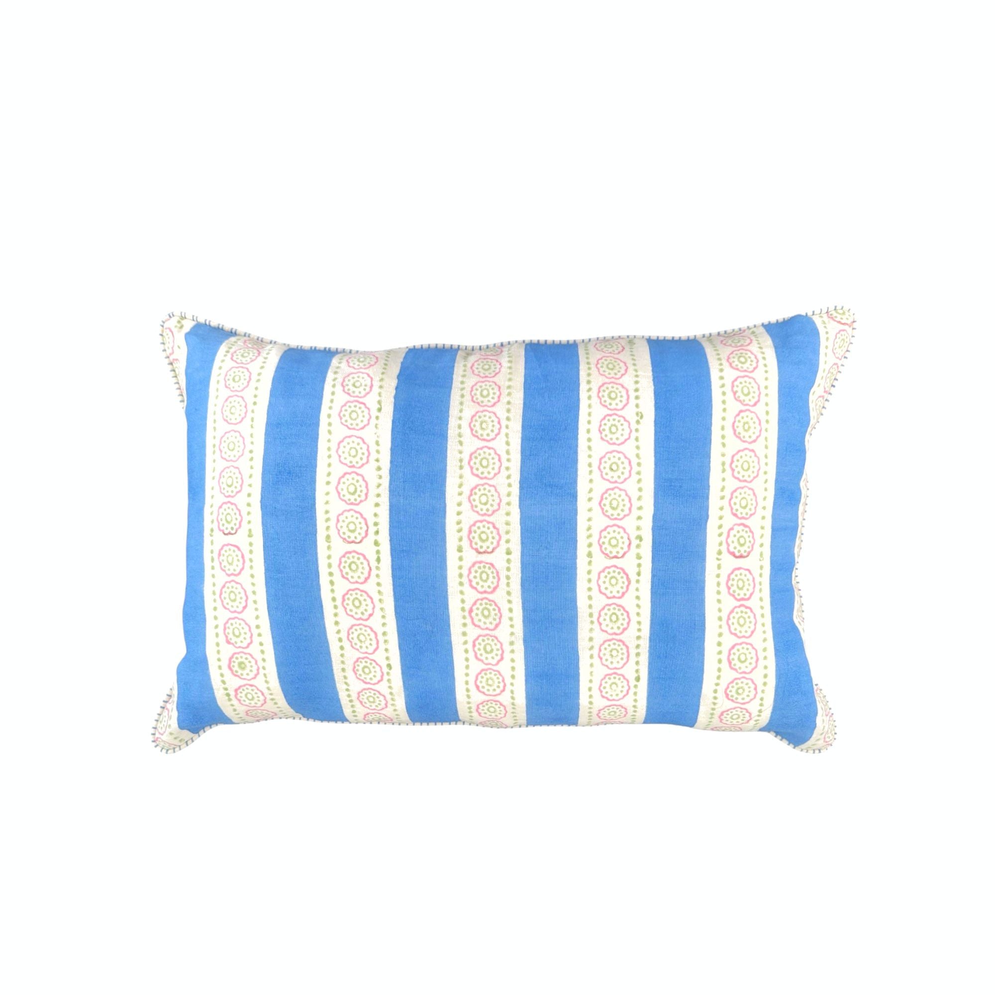 Malhaar Linen Pillow Cover - Blue