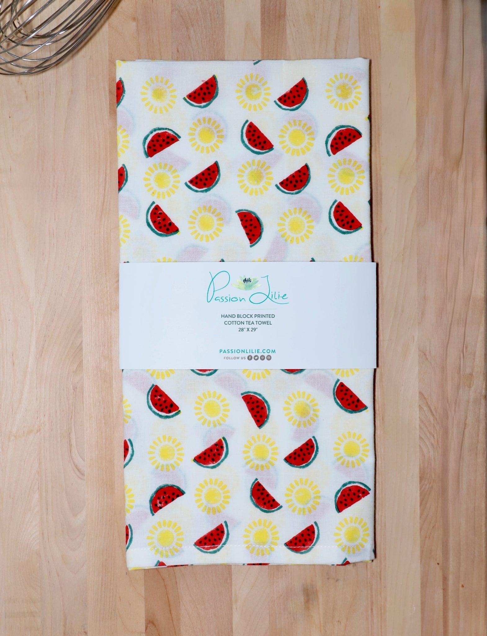 Watermelon & Sun Cotton Tea Towel - Passion Lilie