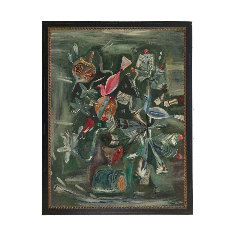 Vintage Painting of Vintage Christmas Ornaments