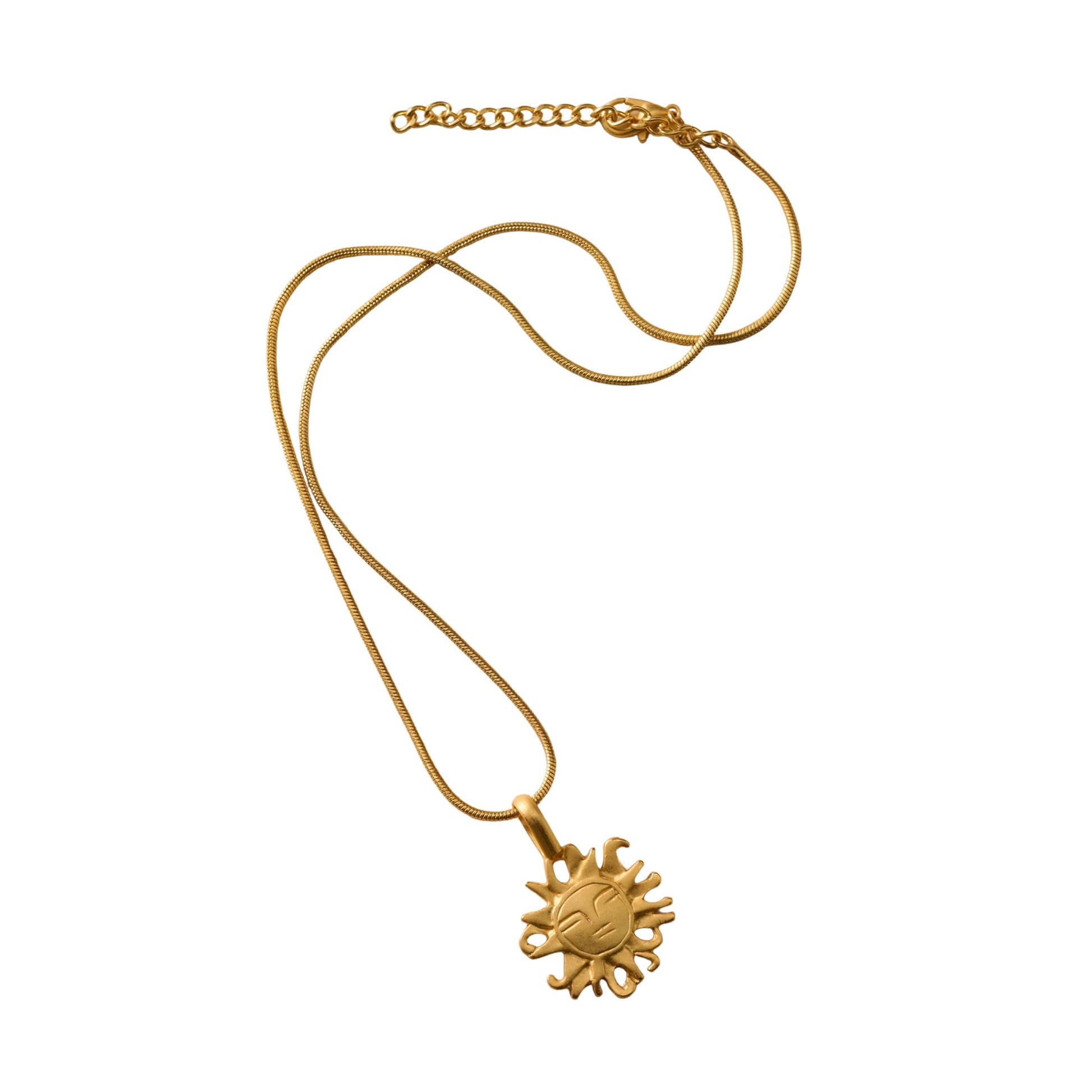 Calida Gold Plate Sun Pendant Necklace - Ten Thousand Villages