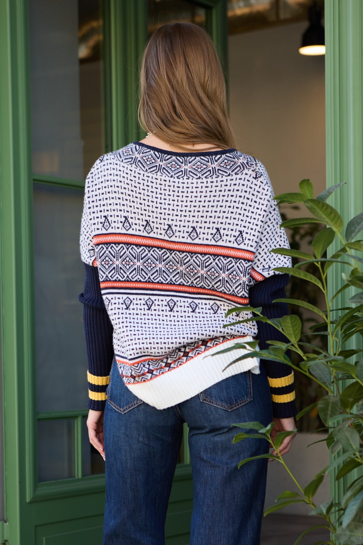 Nordic Knit Pullover Sweater - Blue Multi