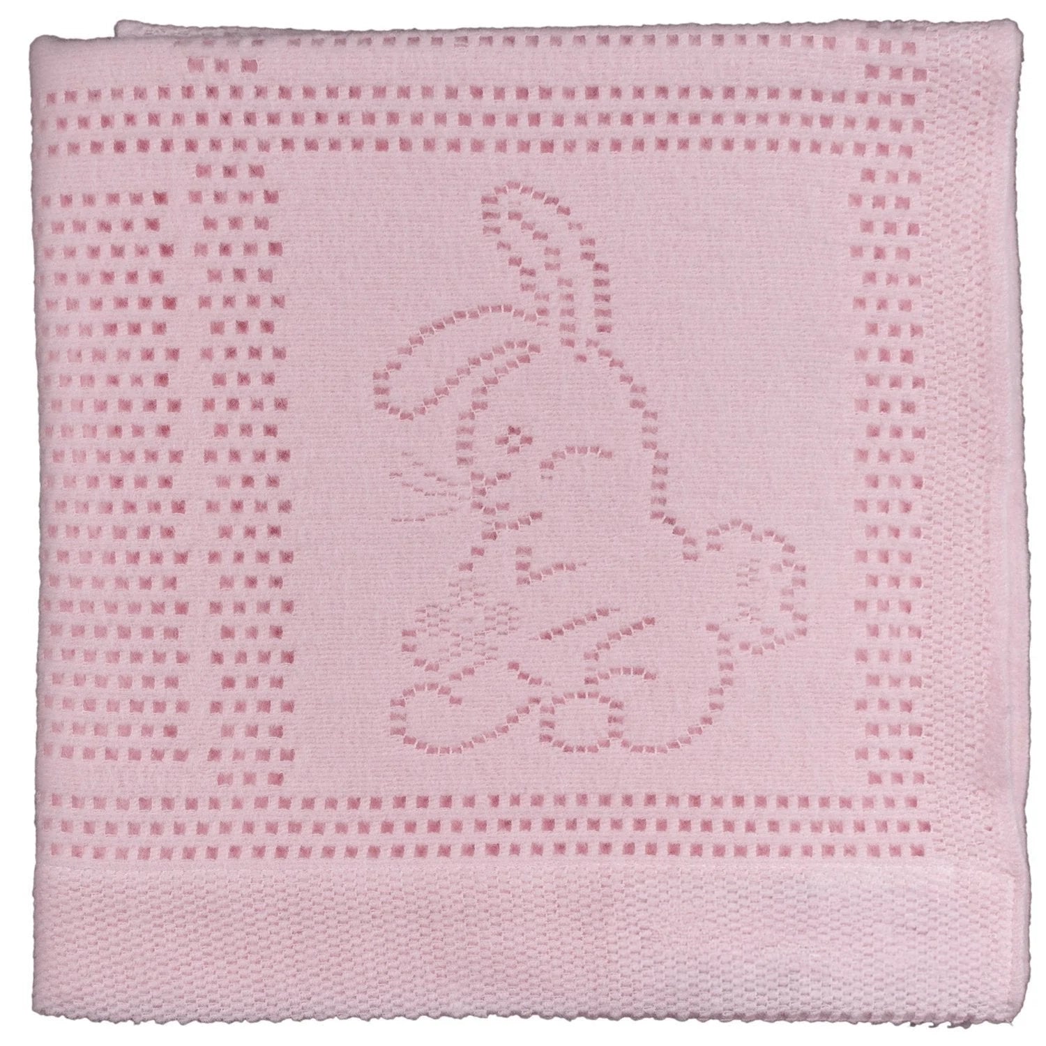 Southampton Home Lace Weave Bunny Baby Blanket ~ Pink ~-Gifts-[bar code]-Prince of Scots