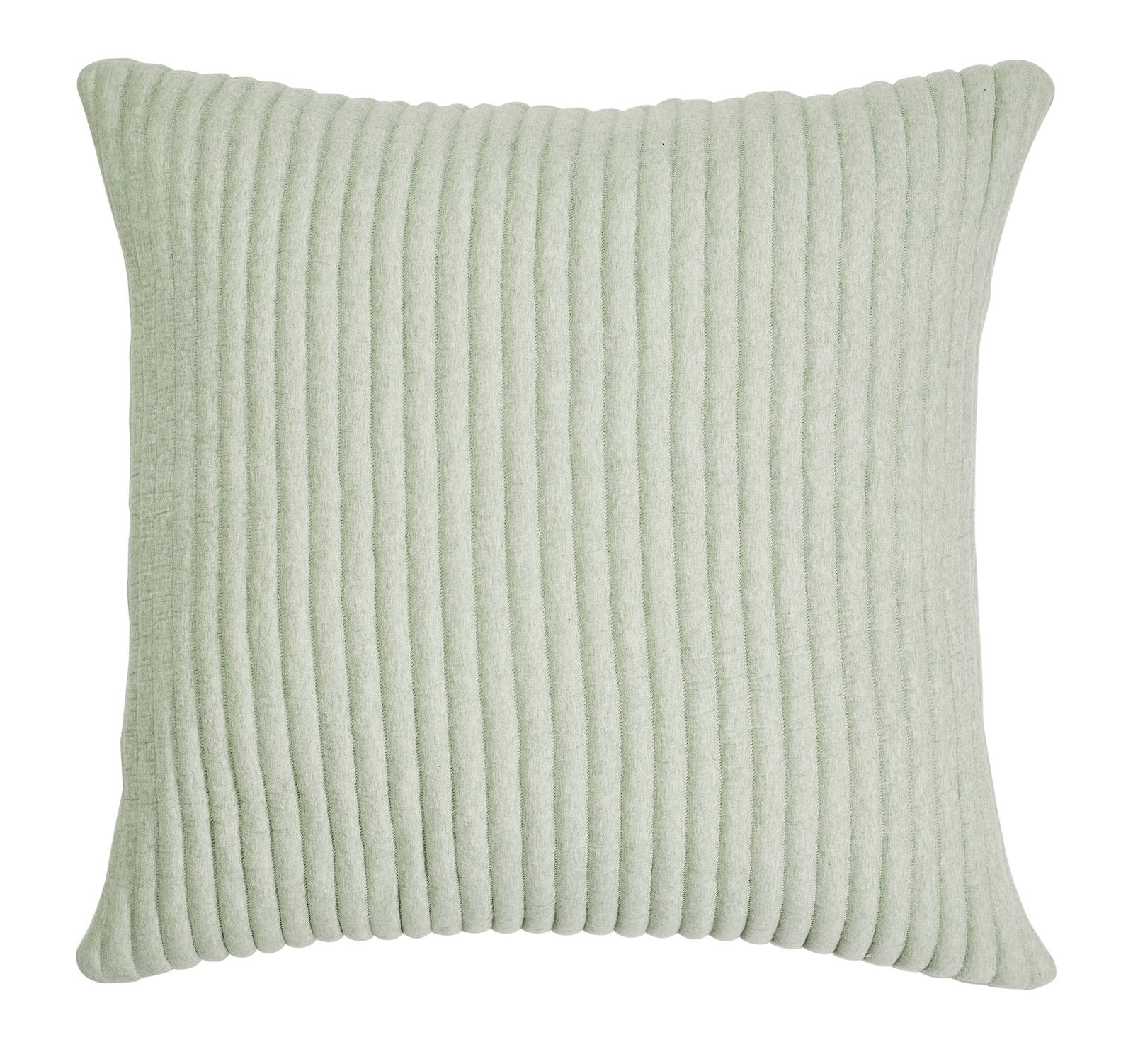 ES-370-2626_1|Plush light green ribbed quilt, offering a cozy and inviting texture with distinct vertical stripes for contemporary bedroom decor.