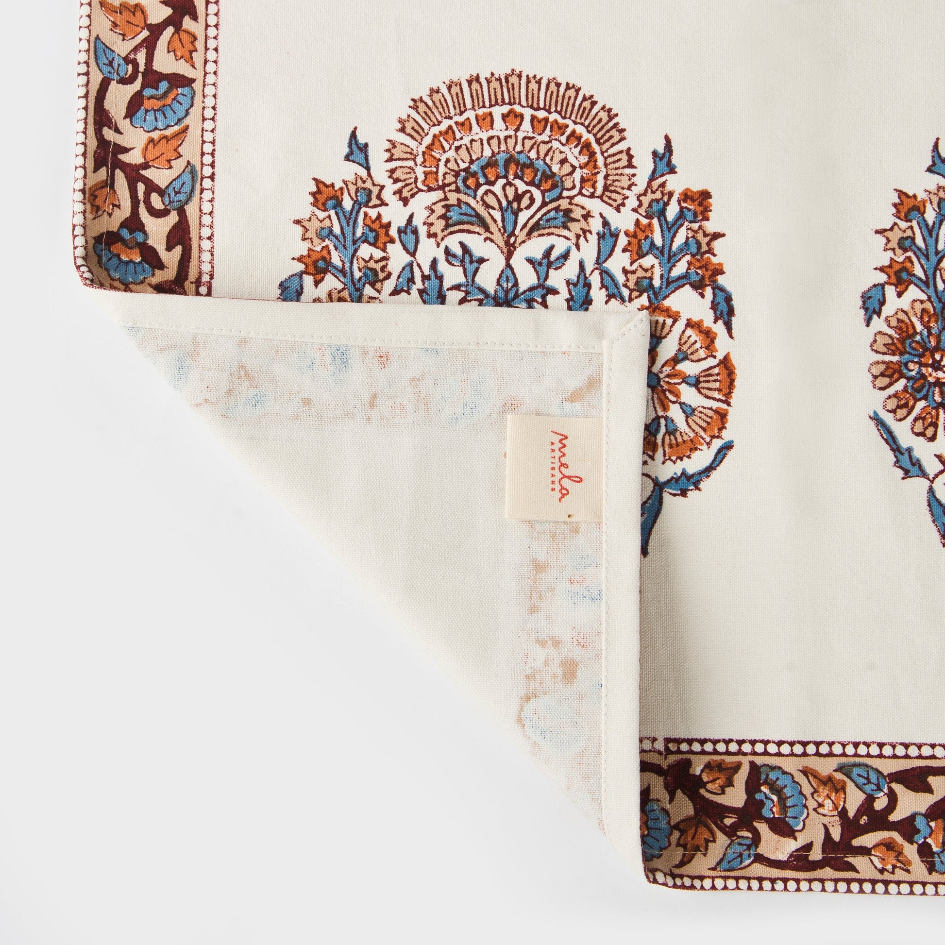Rectangular floral cotton placemats, set of 4, for spring and everyday table settings.