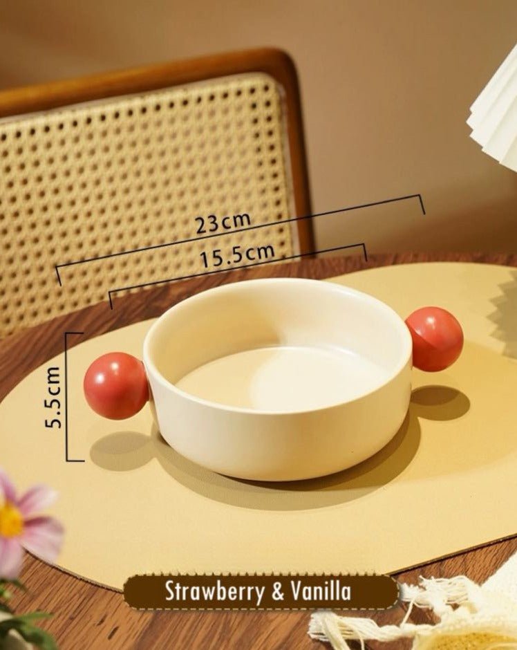 Gelato Pasta Bowl - Cute Dopamine Whimsical Ceramic Dinnerware - Gelato Pasta Bowl-Strawberry & Vanilla - INSPECIAL HOME