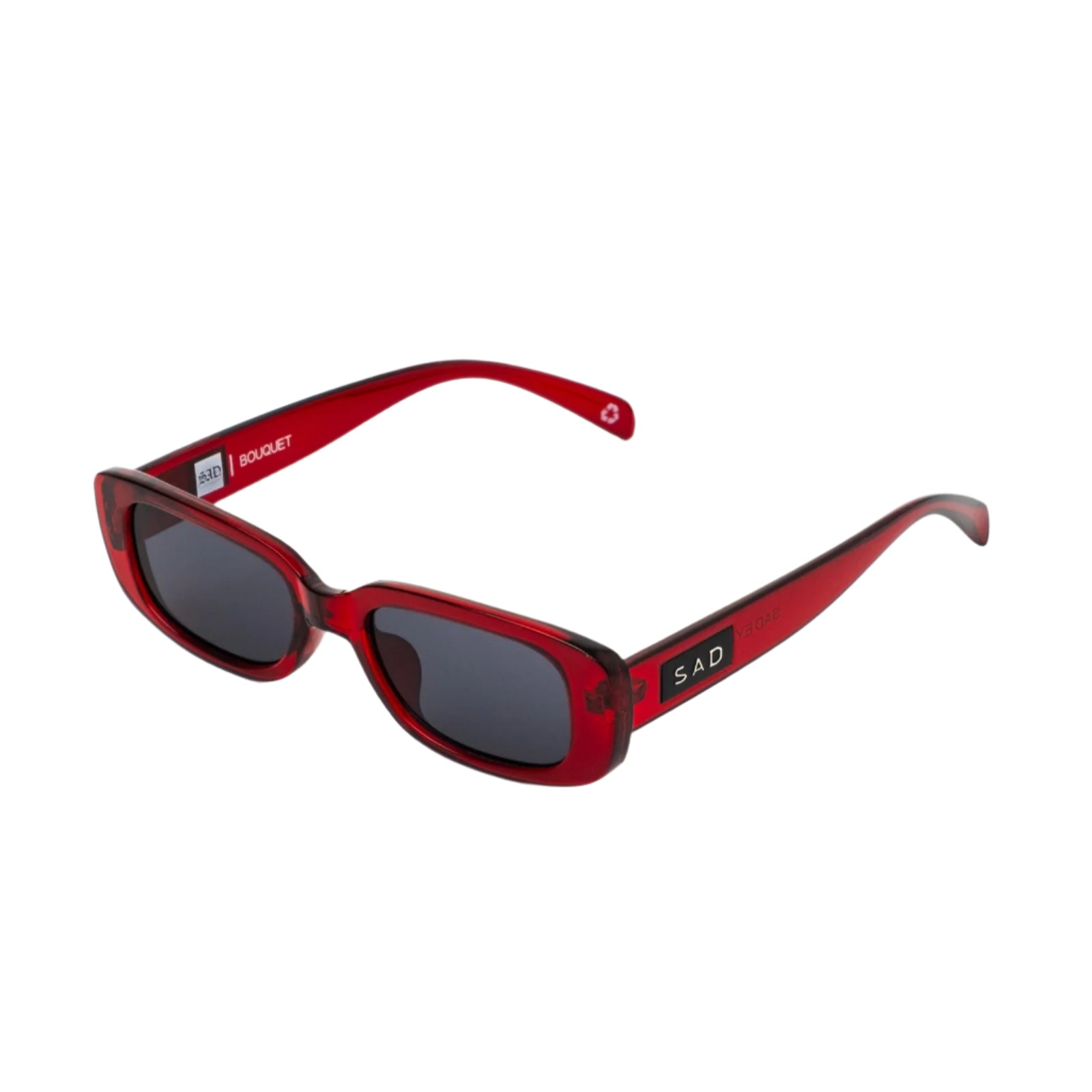 Sad Eyewear Bouquet rectangle sunglasses in blood red with black tinted lenses