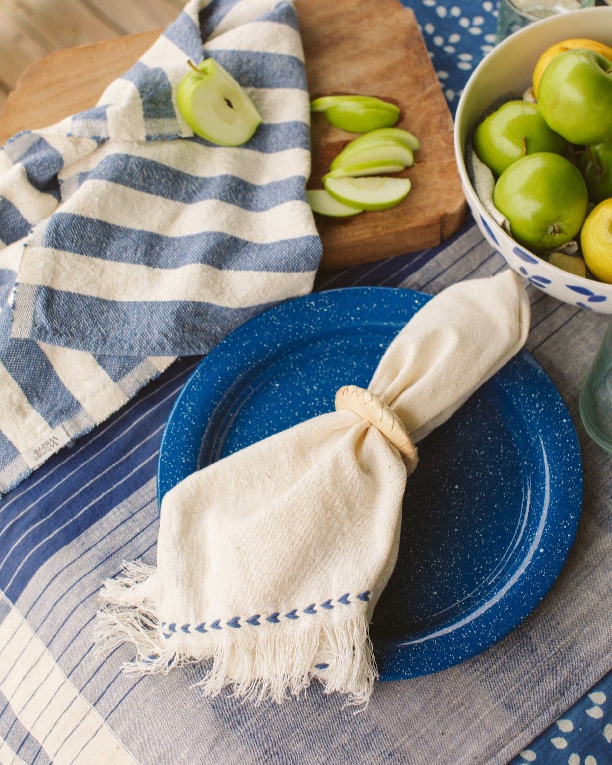 Chambray Braid Detail Napkin - Thumbnail 5