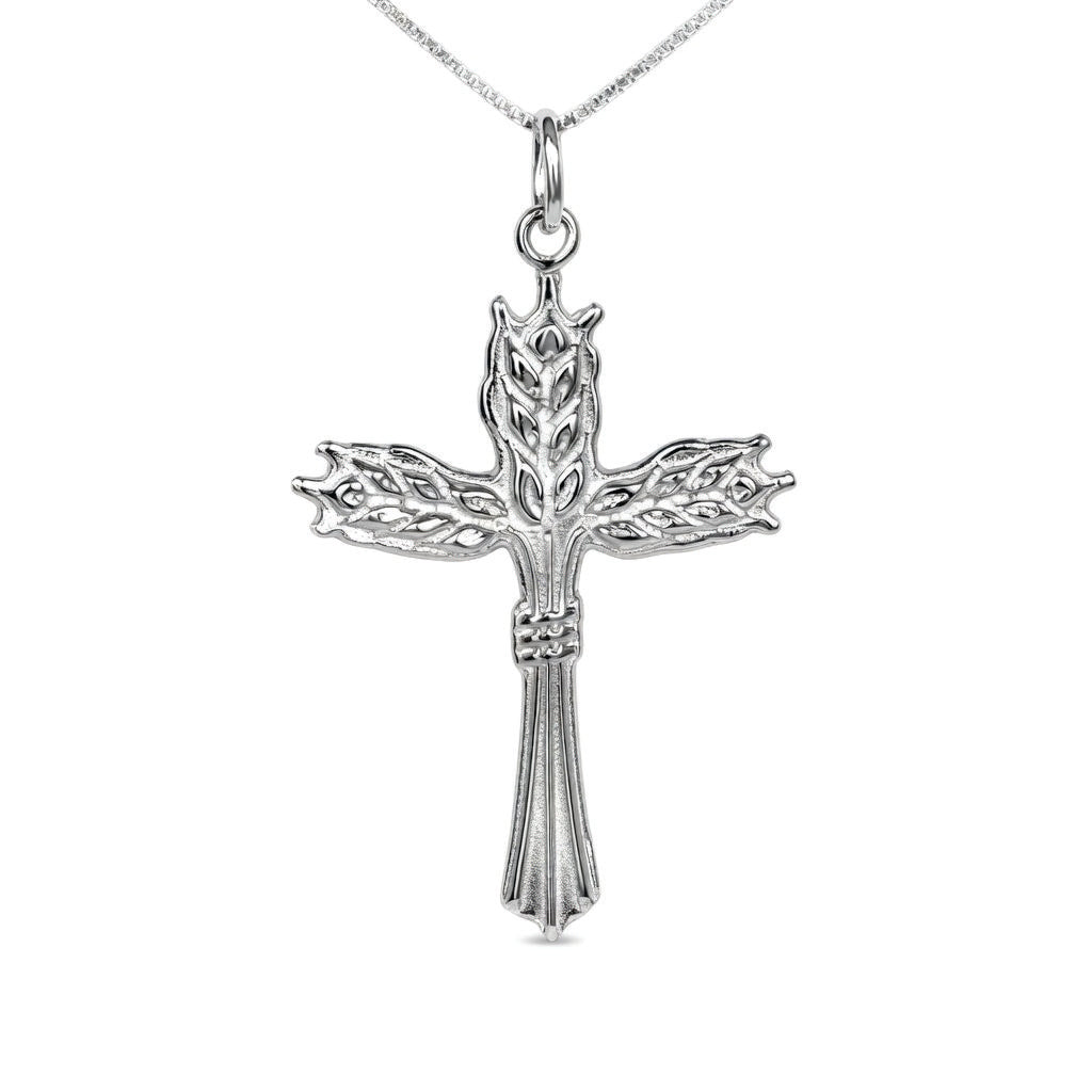 Harvest Wheat Cross in Sterling Silver