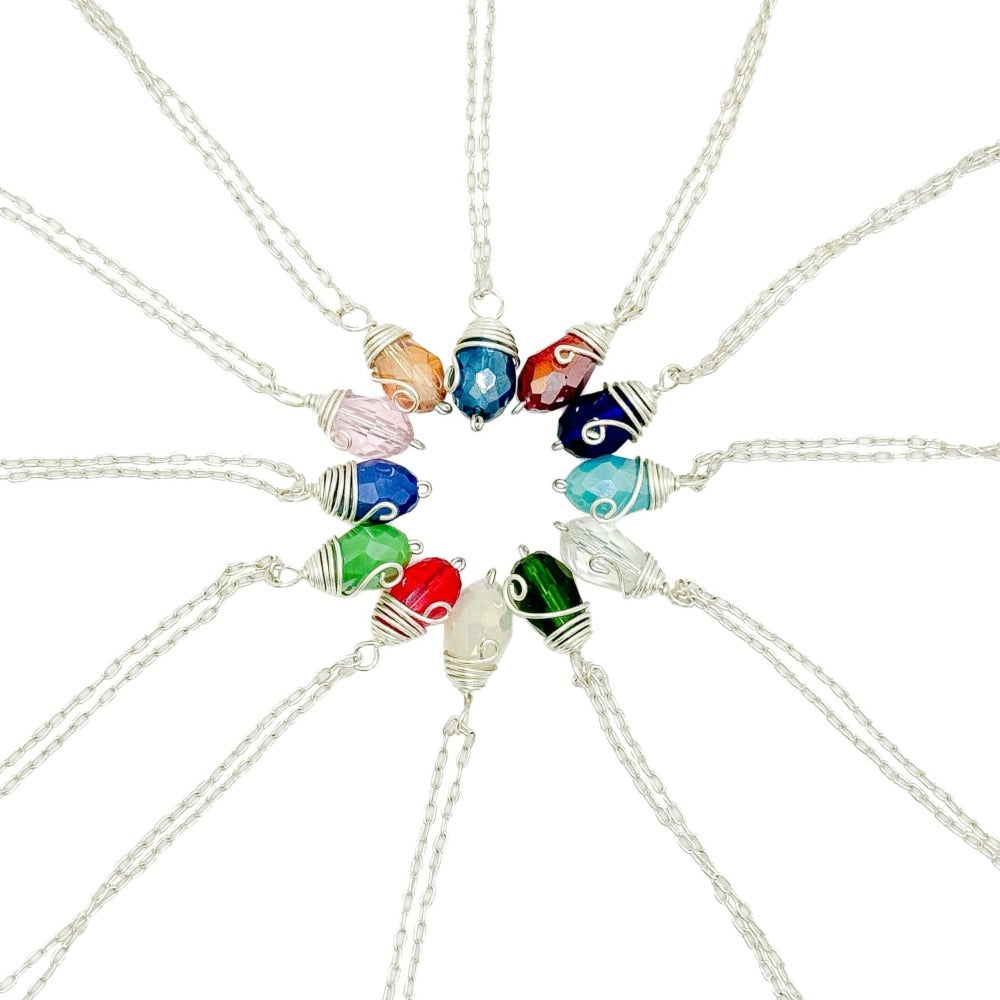 Alegria birthstone necklace gift packaging