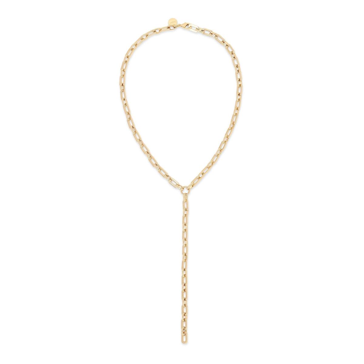 Gold-toned chain Y-necklace from Liv Lariat looks chic and trendy