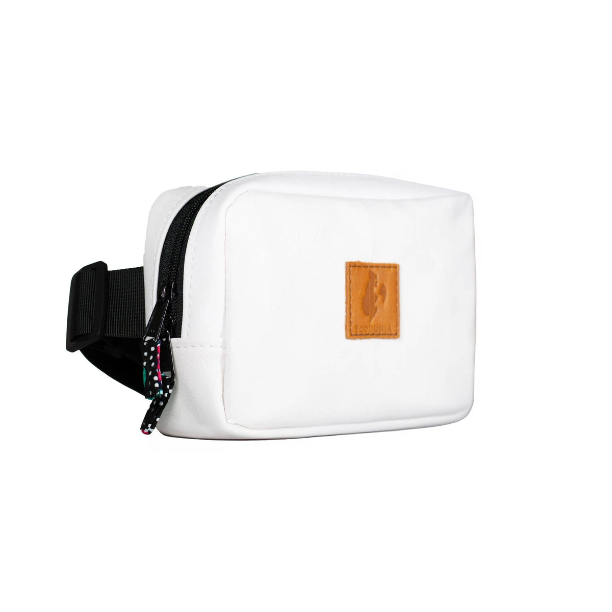 Vegan Leather Crossbody Belt Bag Ecodunia #color_white