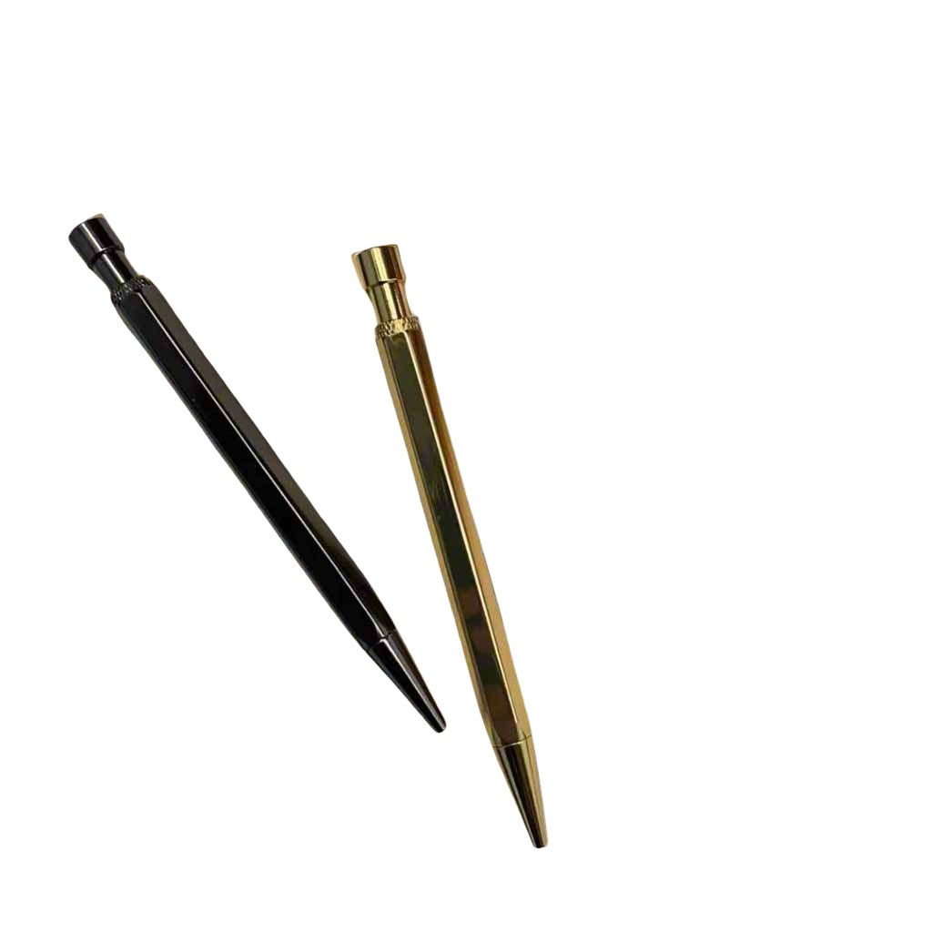 Soothi elegant retractable brass pen – metallic gold and silver for a refined writing experience