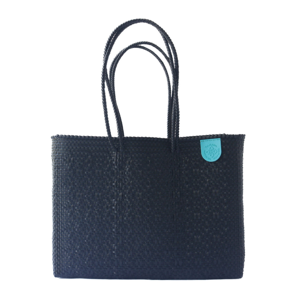 Tin Marin super tote in All Black Design, A black  oversized tote bag with a shoulder strap.