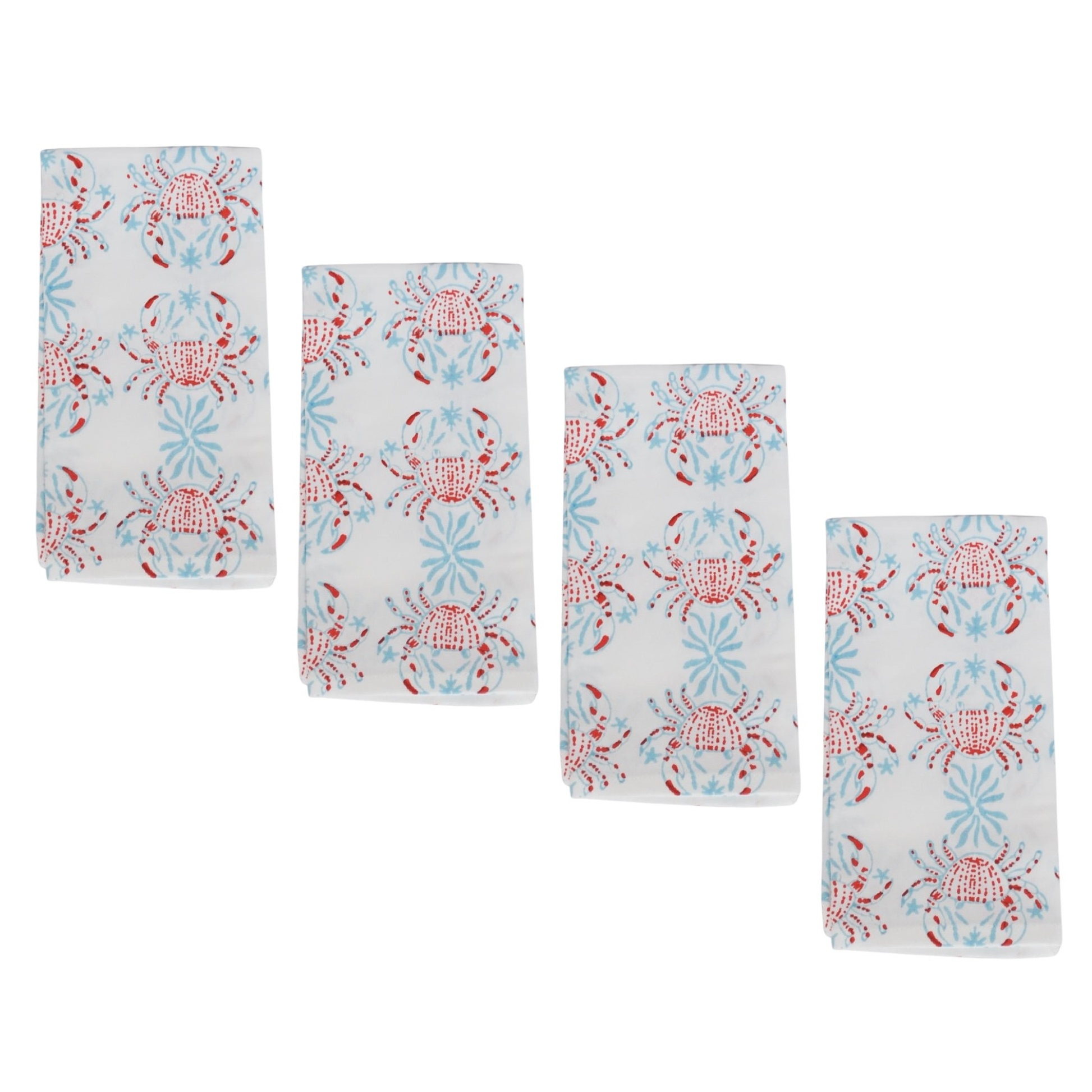 Organic Napkins (set of 4) - King Crab - Saltwater & Poppy - The Mended Company