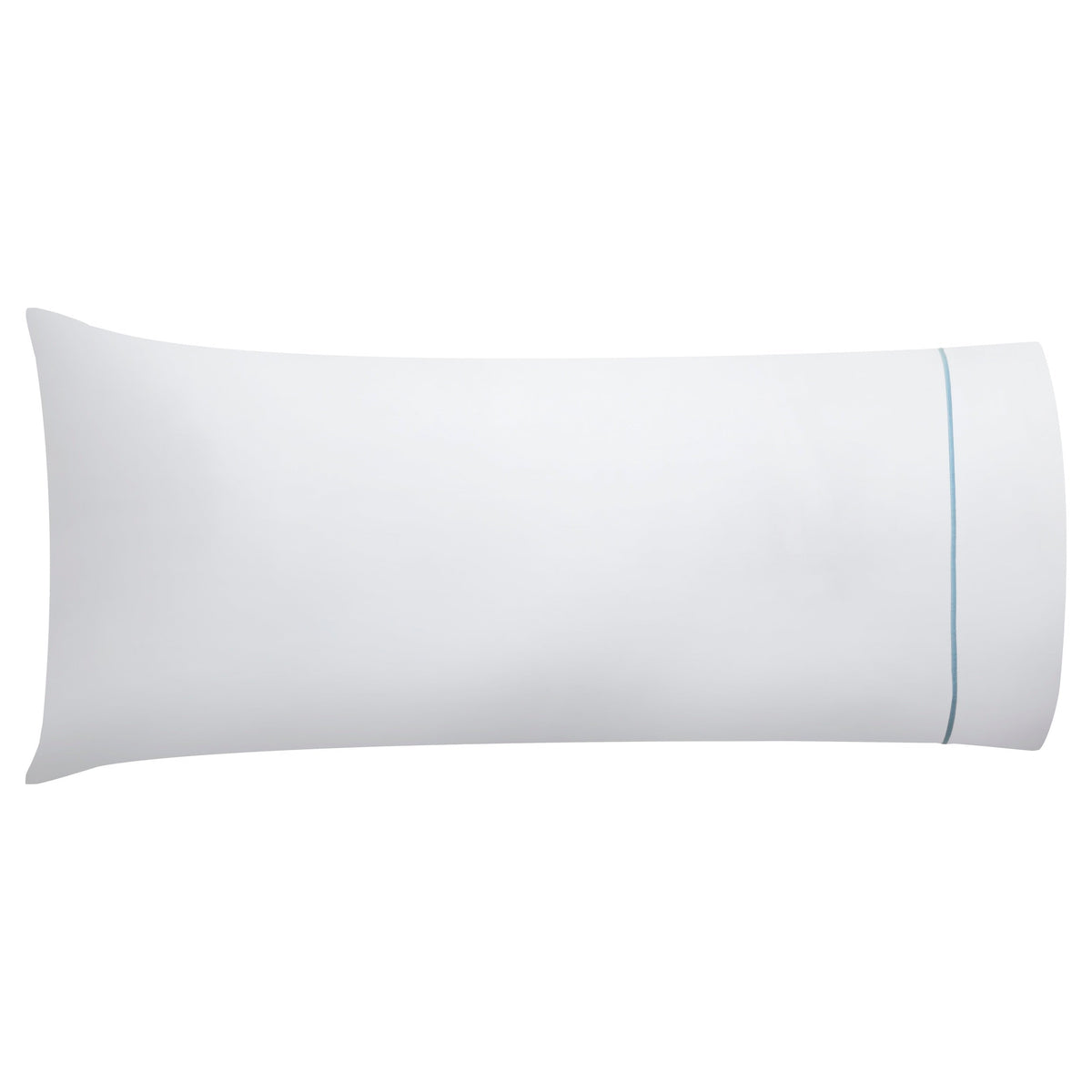 ASP-531-2032_2|White 100% cotton pillow sham with tan flanged border and a matching white cotton pillowcase with tan piping.