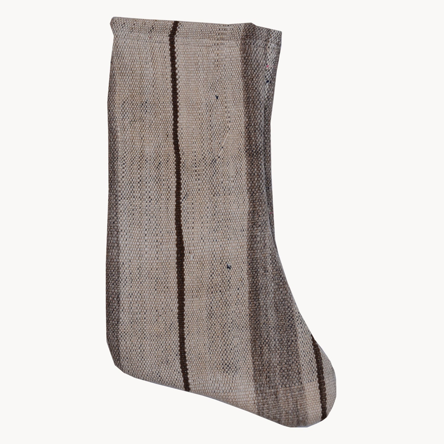 Handwoven Christmas Stocking - Neutral Stripes