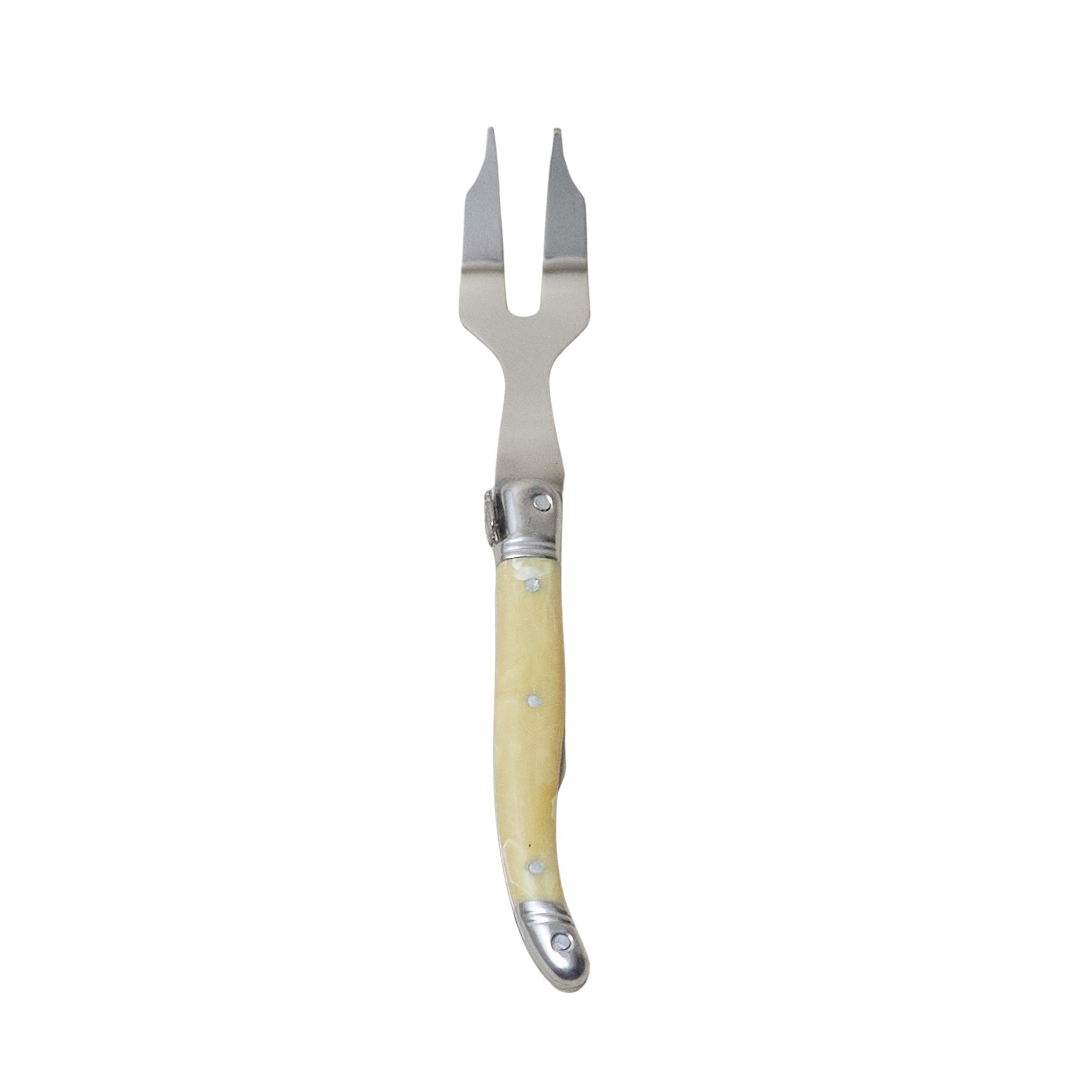 Set of 4 Laguiole Mini Cheese Fork Pale Horn