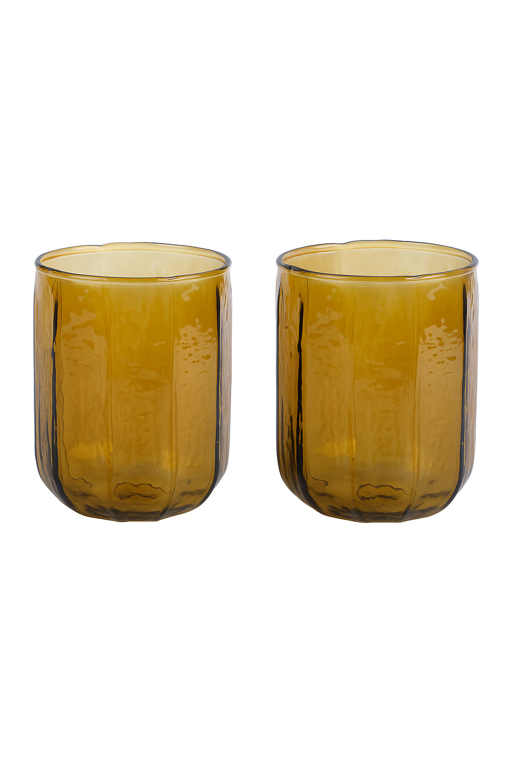 Hammered Water Glass , Brown - 4 X 3 Inches ( Set of 2 )