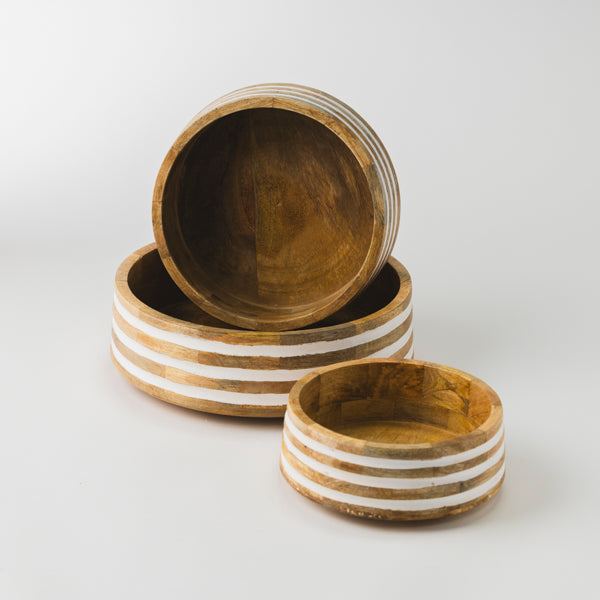 Set of 3 nested bowls in 8, 10, and 12-inch diameters showing deep round structure.