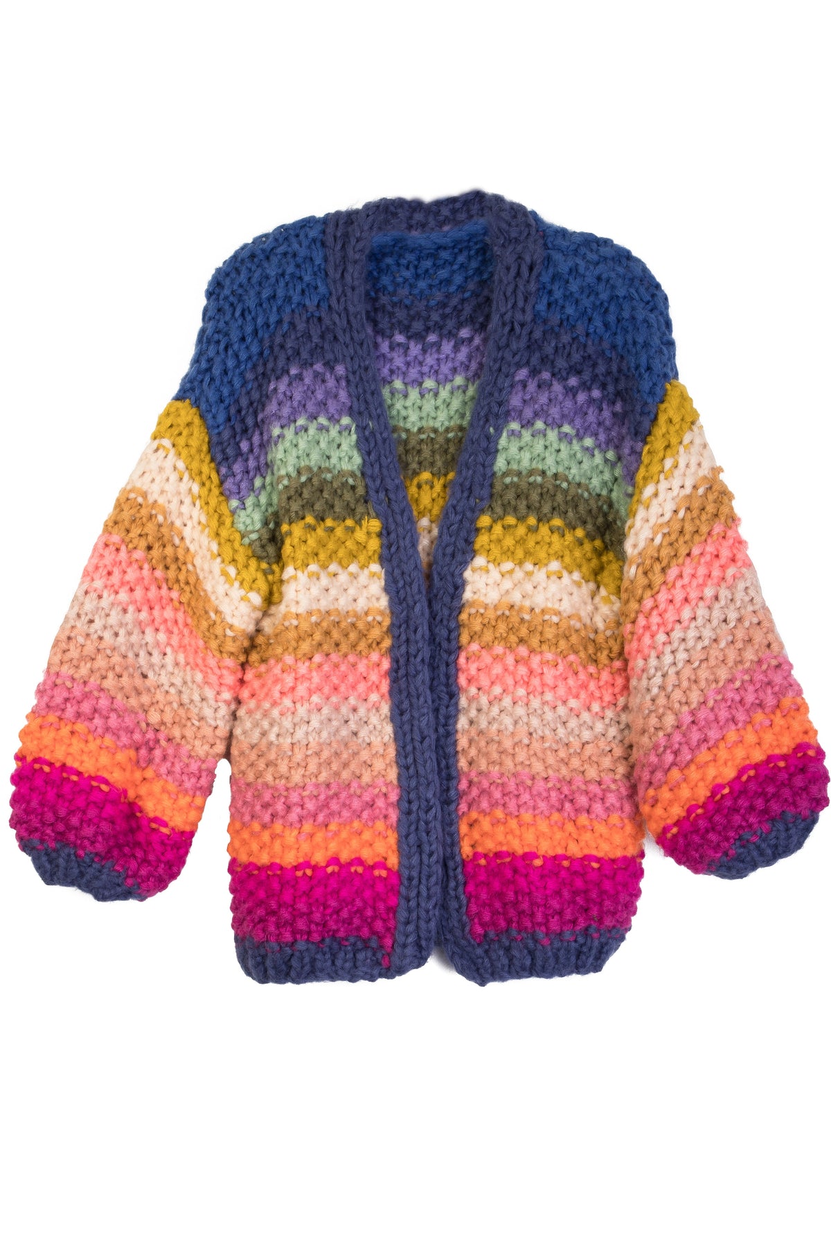 Rainbow Knitted Cardigan- Dark Multi
