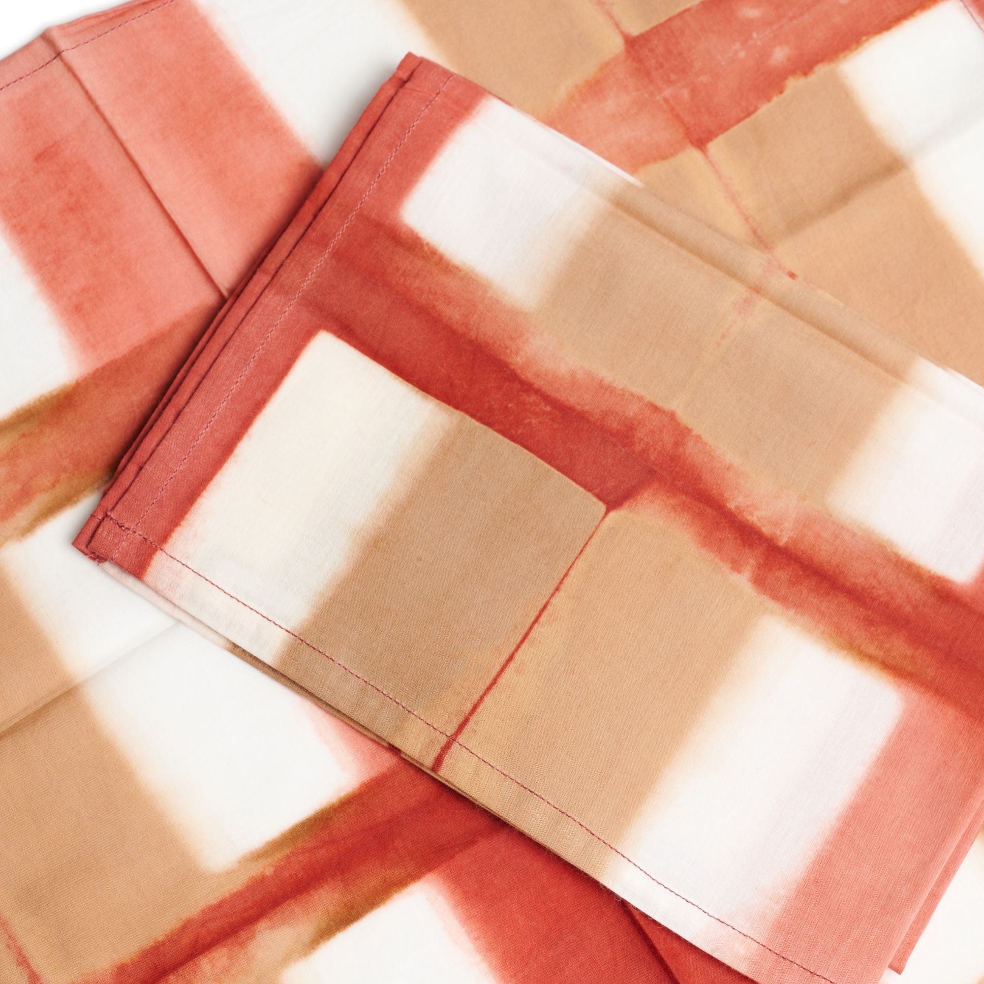 Chowk Cotton Hand Clamp Dye Artisanal Table Napkin - Thumbnail 4