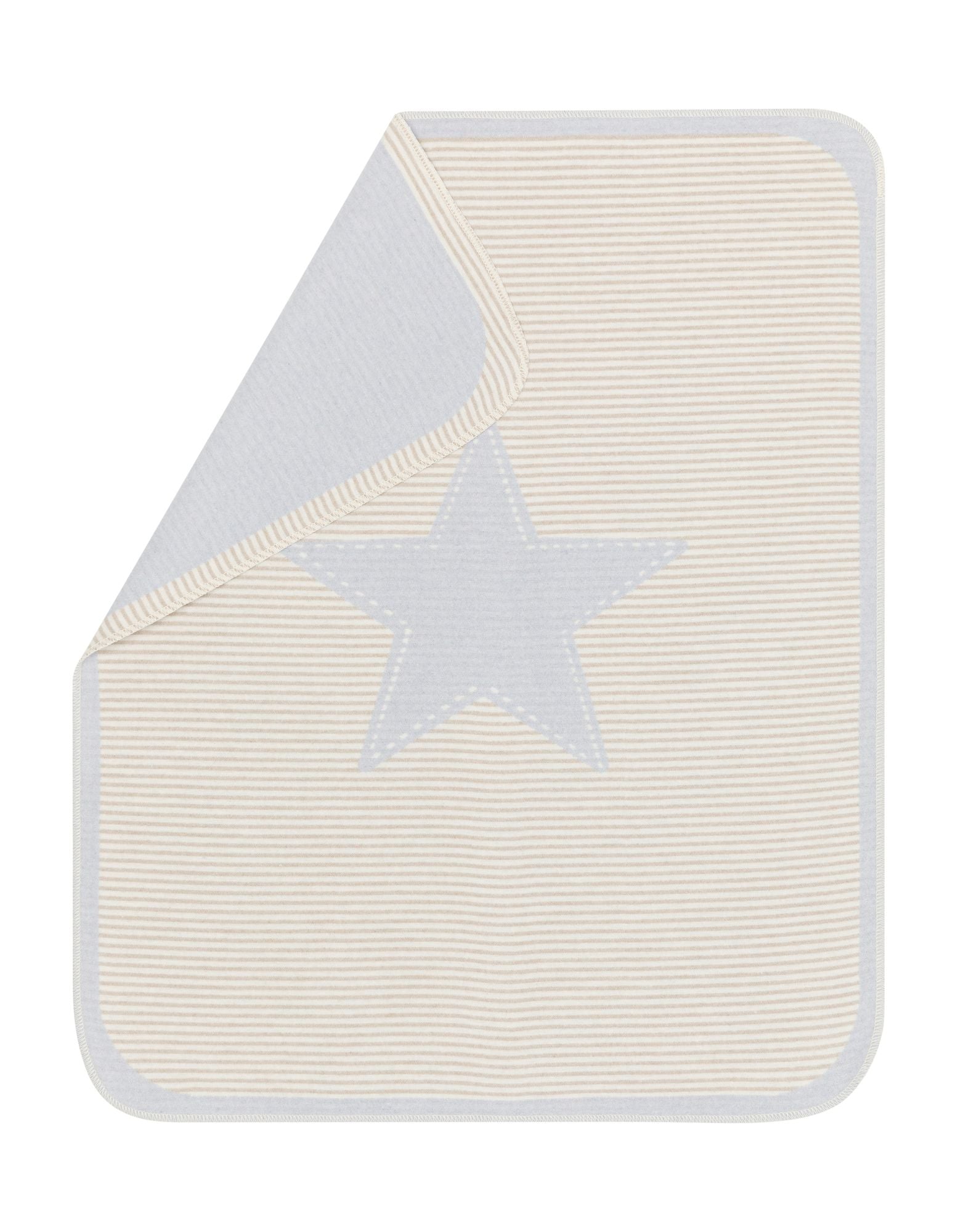 JUWEL baby blanket "star" in light blue . Blanket made by David Fussenegger , a family-run mill in Austria.