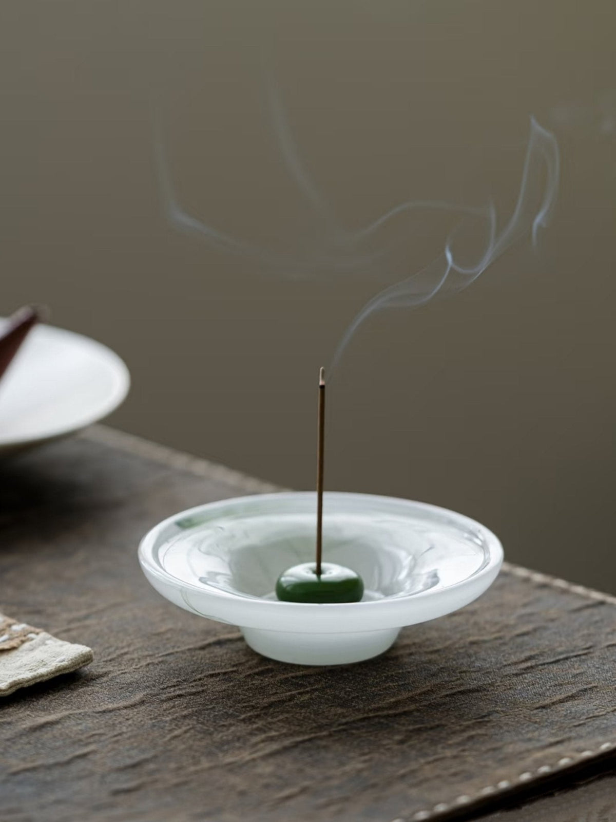 Still Pond Incense Stick Holder Burner with Ash Catcher, Zen Accent Decor for Hygge Living -Candle Holders- Still Pond Incense Stick Holder-Jade Ripple - INSPECIAL HOME