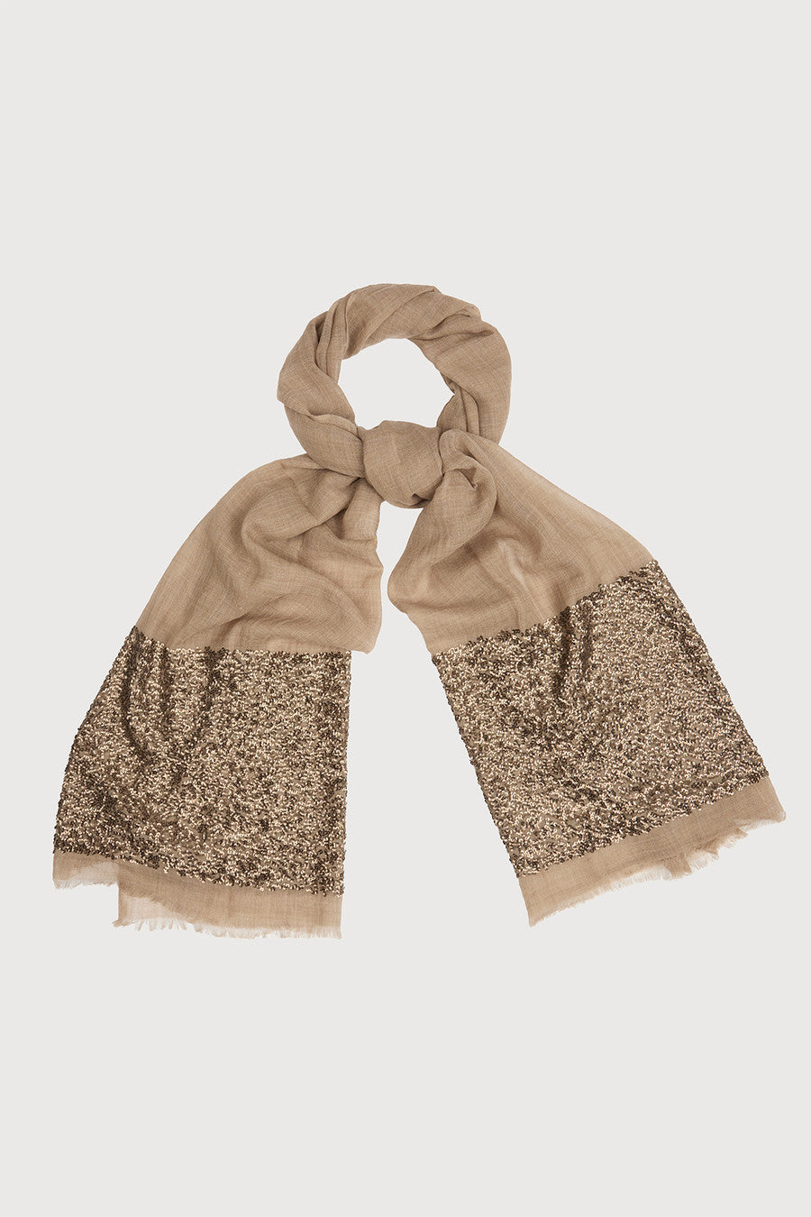 Wool Sparkle Scarf - Beige 