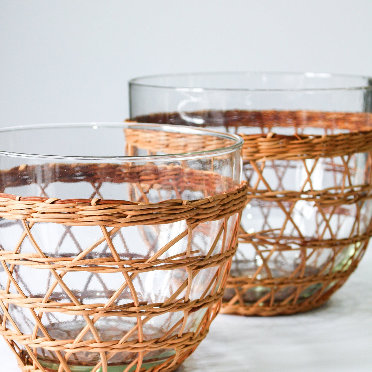 Rattan Cage Salad Bowl Medium Glass Rattan Kitchen_Dinnerware Plates Rhone IMG_8622