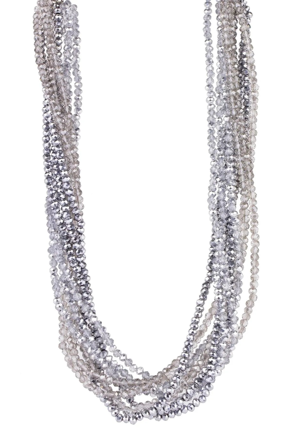 Multi Strand Short Crystal Necklace Gainsboro