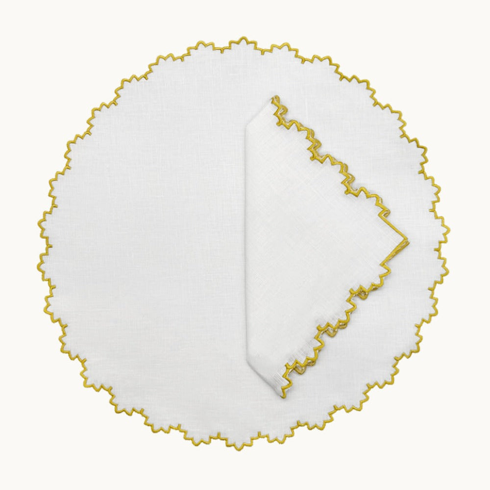 Gardenia Gold Linen Placemat (set of 4)