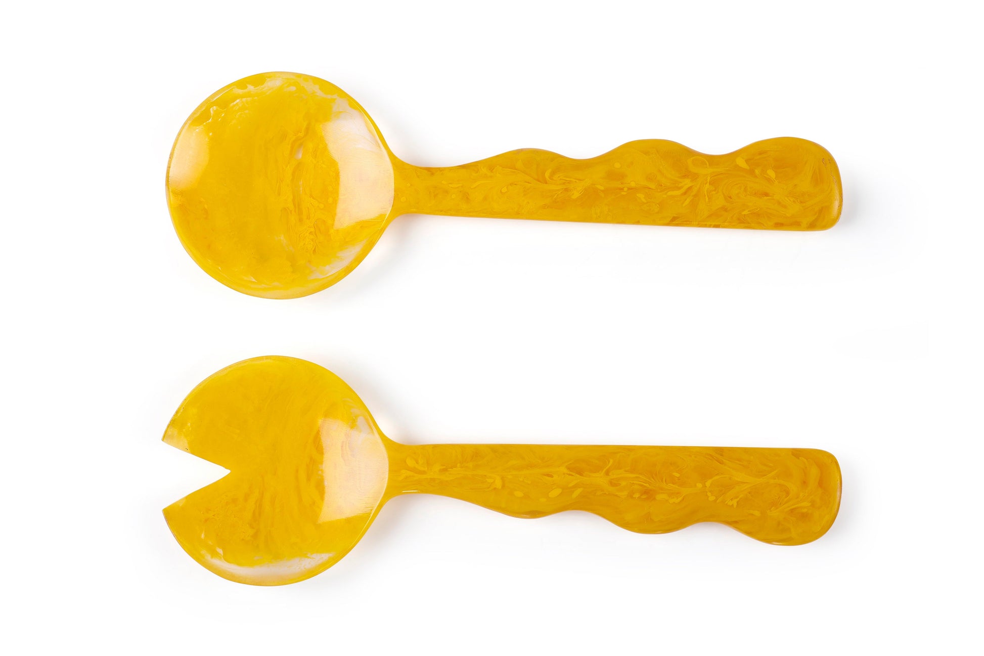 Resin Salad Server, Mustard 12.40x3.93 Inches Set of 2 - Casa Amarosa