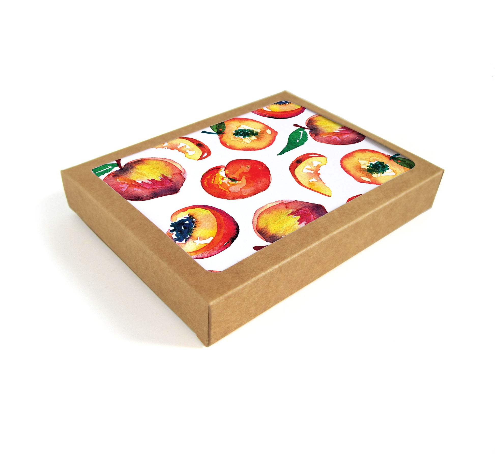Packaged set of 8 peach watercolor cards
