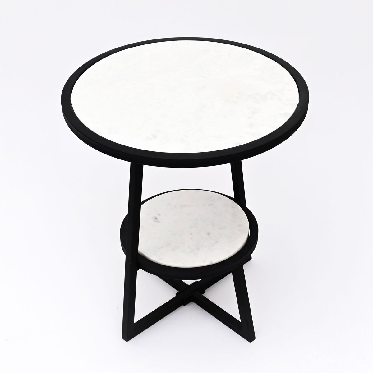 End Table | White Marble Top Side Table