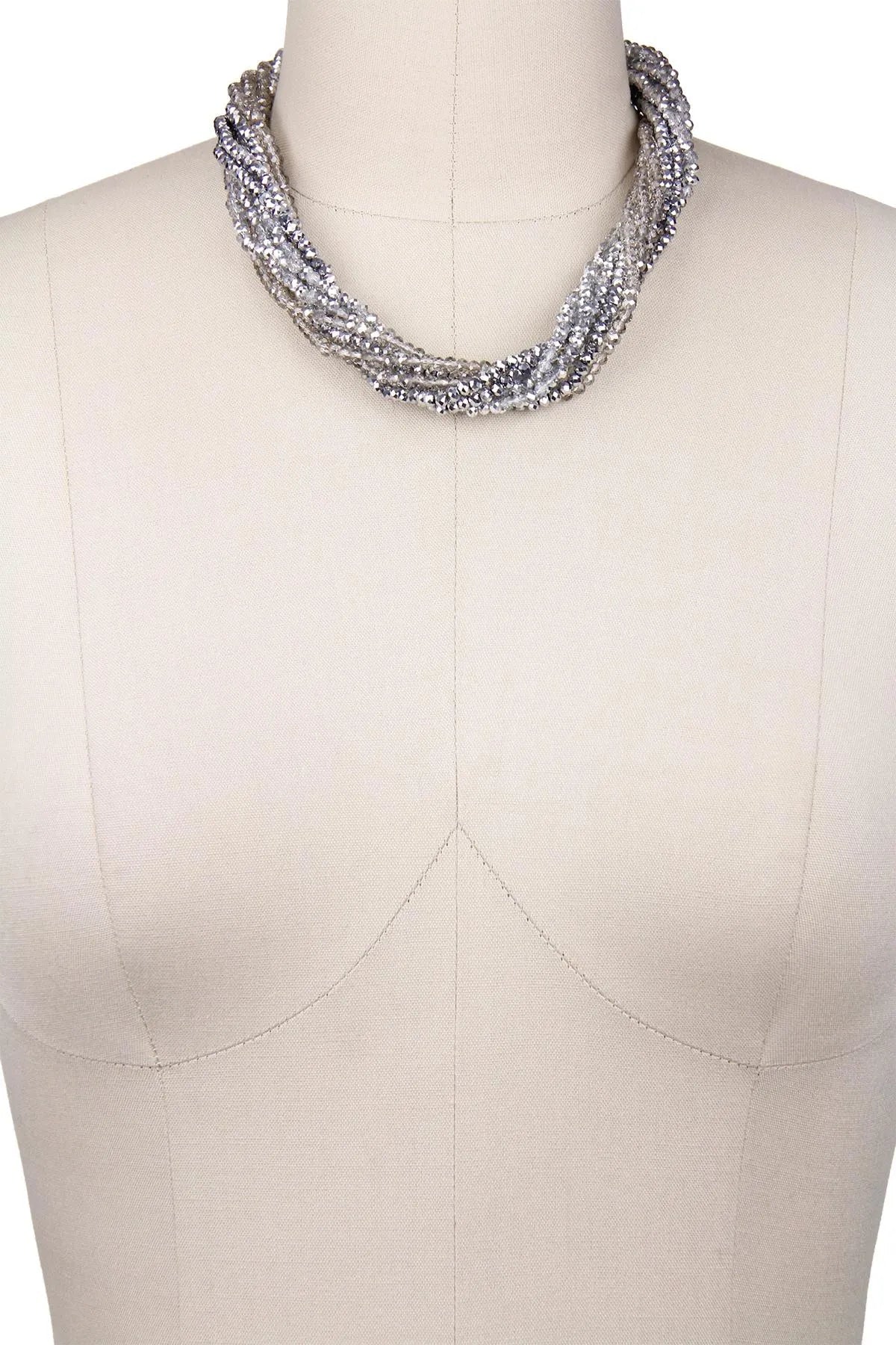 Multi Strand Short Crystal Necklace Gainsboro