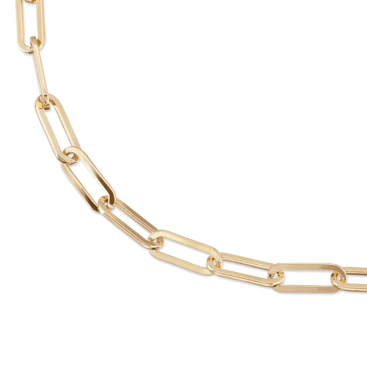 Gold chain link necklace from Large Elongated Link Chain Bracelet product shot