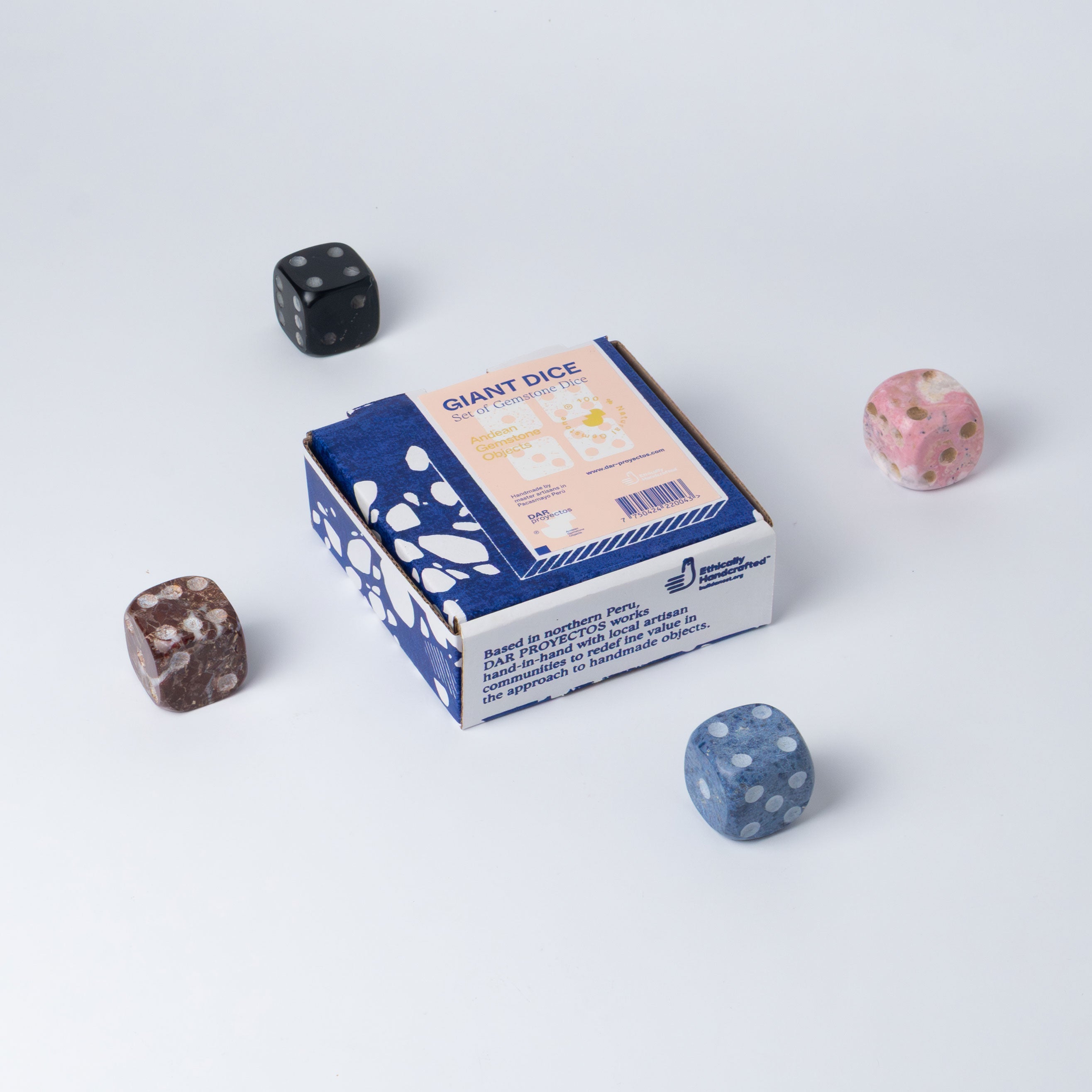 Giant gemstone Dice - set of Four