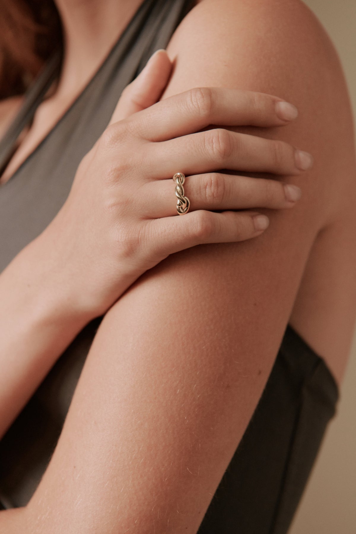 Ainslie Knot Ring in 14k recycled gold vermeil, view 2